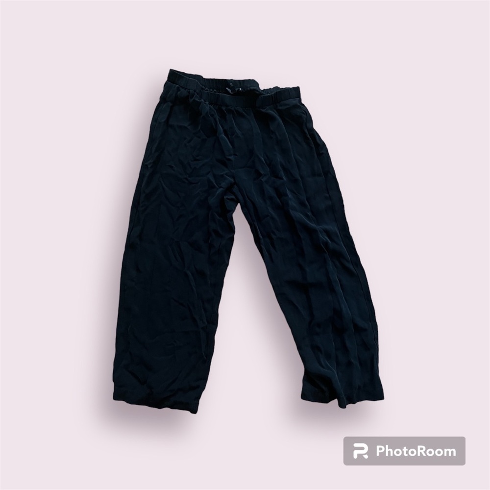 Eileen Fisher black silk capris petite small